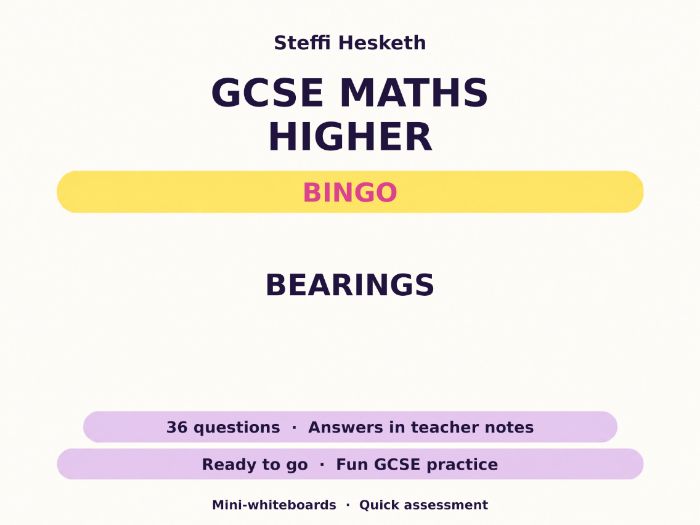 Bearings GCSE Maths Higher Bingo