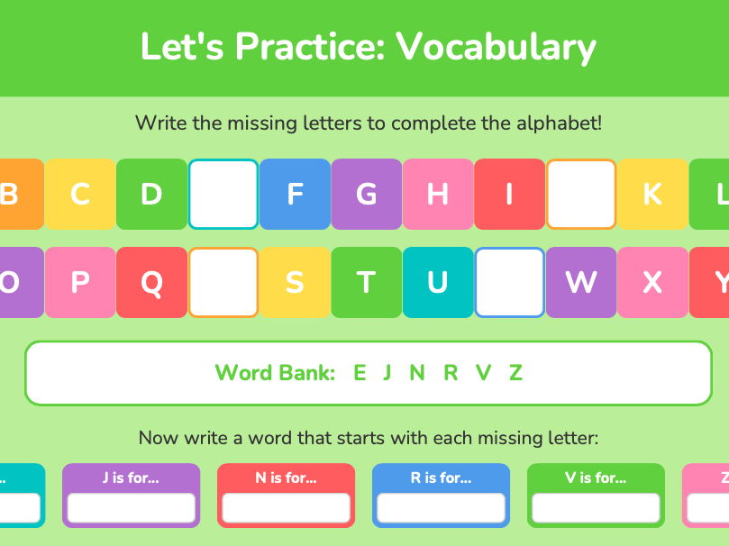Alphabet ESL Lesson for Kids | My & Your Grammar Practice