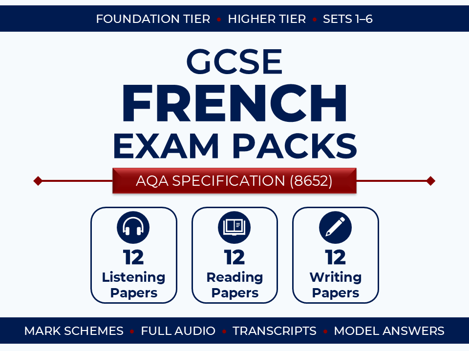 AQA GCSE French (2026) – Complete Foundation & Higher Exam Pack Bundle