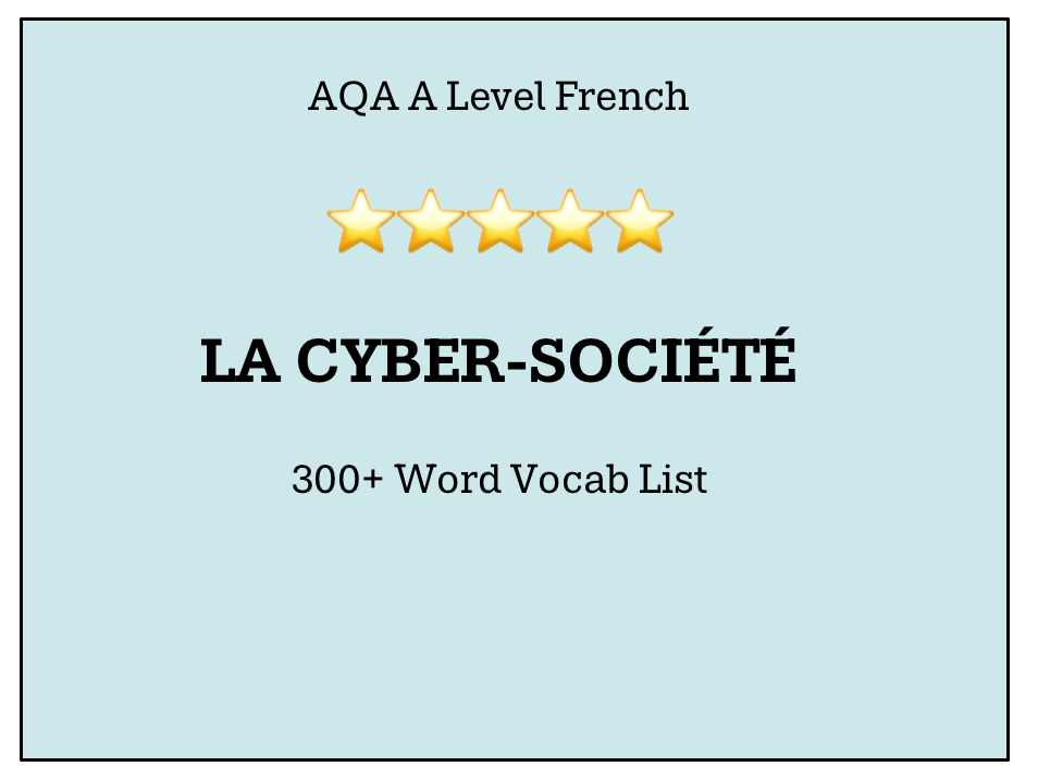 La Cyber-Société (Extended Vocabulary List)