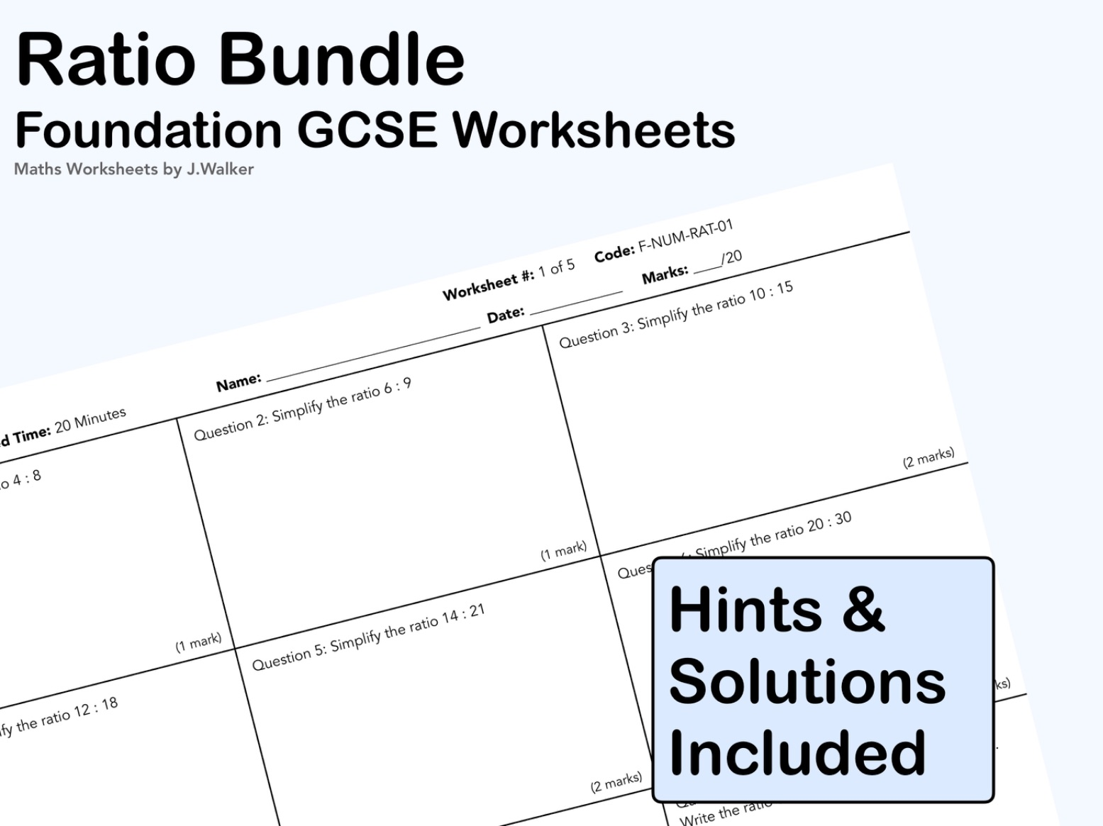 GCSE Maths: Ratio Bundle - Foundation Tier