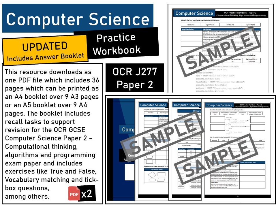 OCR GCSE (J277) Computer Science Practice Workbook - Paper 2