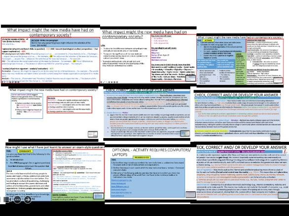 AQA A-level Sociology Media: New media - Significance of the new media in contemporary society