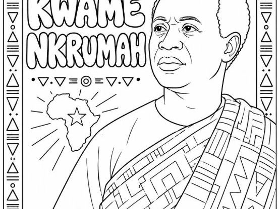 Kwame Nkrumah Ghana Colouring Page