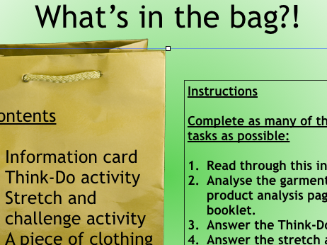 Fibre to fabric product analysis-lesson in a bag