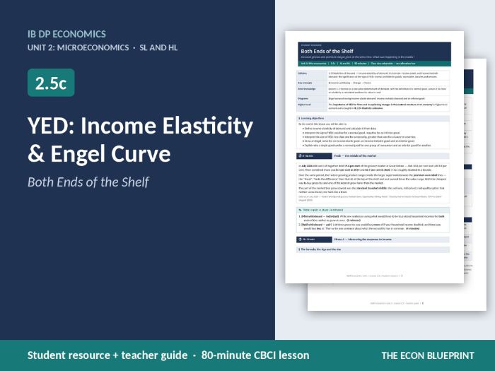 IB Economics 2.5c YED | Income Elasticity & Engel Curve | CBCI