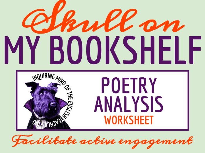 "To a Skull on My Bookshelf" by Elizabeth Virginia Raplee Poem Analysis Worksheet | Gothic Poetry