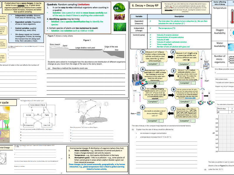 AQA GCSE Triple Biology - Ecology Module - Whole Unit Revision 2-3 Lessons