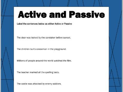 Active or Passive - Past tense