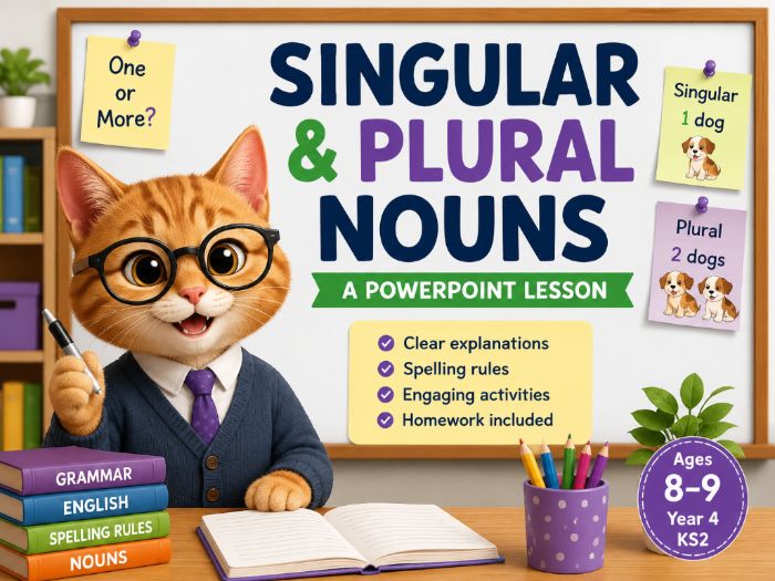 Year 4 Singular and Plural Nouns PowerPoint Lesson | KS2 Grammar | SPaG