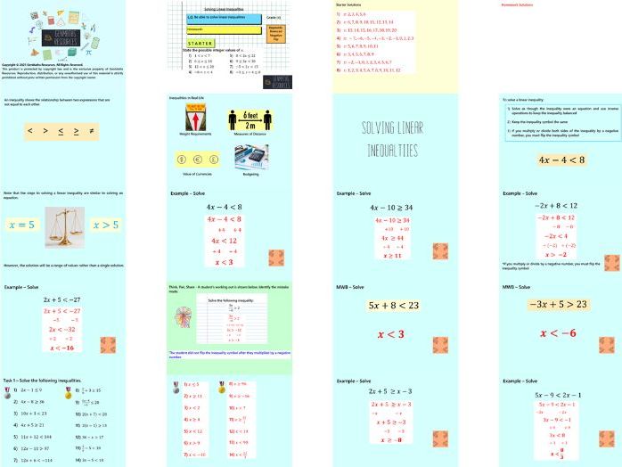Linear Inequalities - GCSE Maths Foundation PowerPoint Lessons Resource Bundle