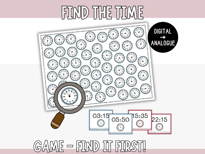 Find the Time - Digital and Analogue Clock Matching Game
