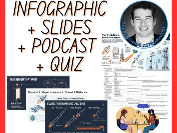 Rockets | Infographics + Slides + Podcast + Quiz | Physics Set