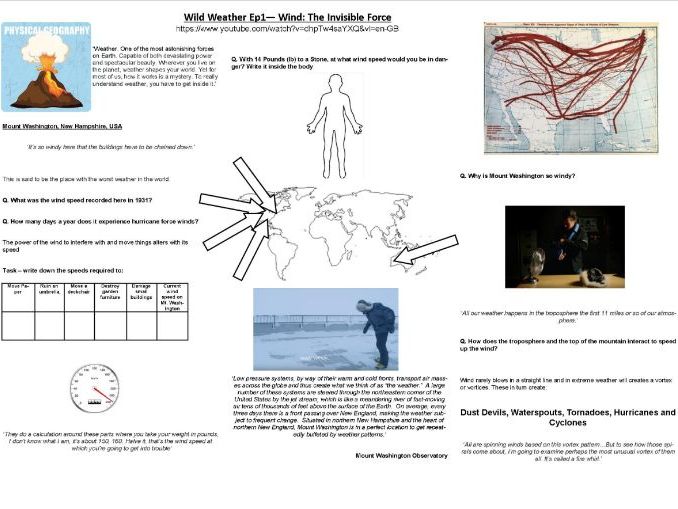 Richard Hammond -Wild Weather - Ep1 - Wind: The Invisible Force - Worksheet