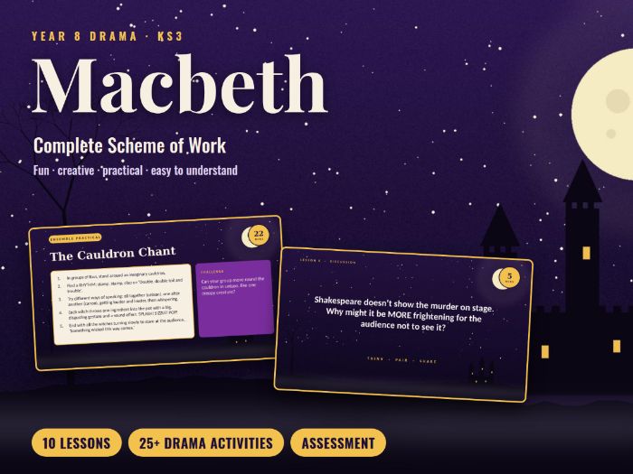 Macbeth Year 8 Drama Scheme of Work: Fun Practical Lessons (KS3 Shakespeare)