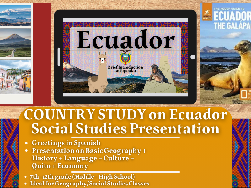 Ecuador Country Study - Geography + Social Studies Presentation - South America