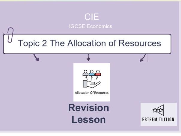 CIE Economics GCSE -Topic 2-The Allocation of Resources Revision PPT