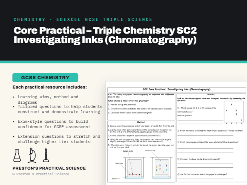 Chromatography: Edexcel GCSE Chemistry Core Practical SC2