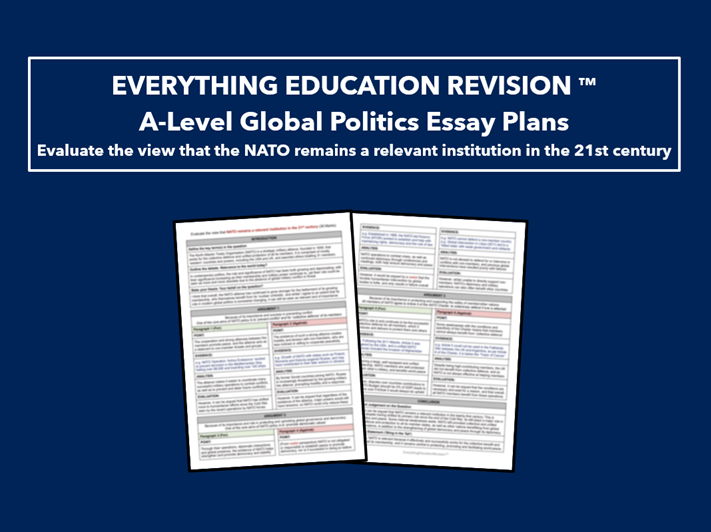 A-Level Global Politics Essay Plan – ETVT NATO remains a relevant institution in the 21st century