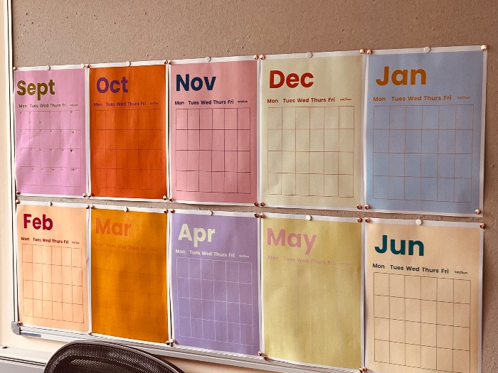 Undated Reusable Calendar Sept-June