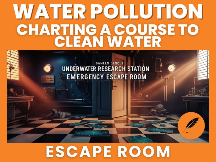 PREMIUM Water & Ocean Pollution Escape Room - KS3, GCSE