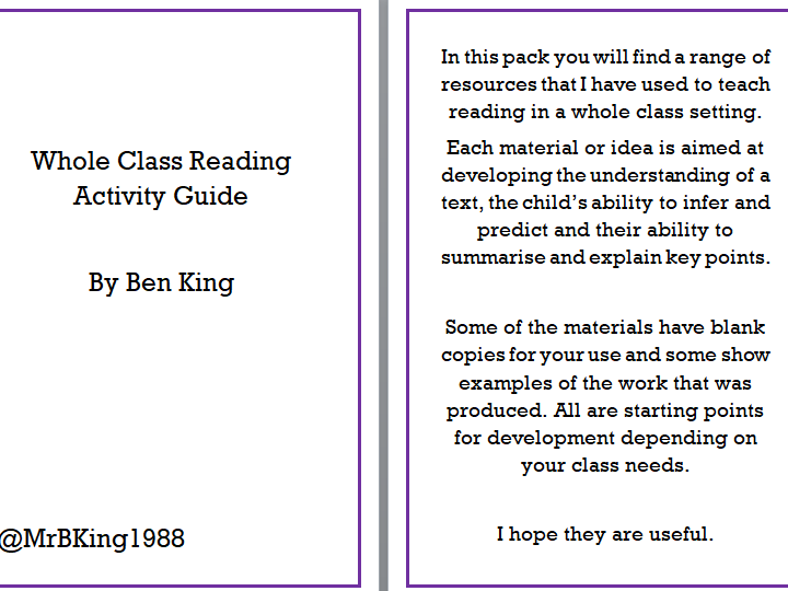 Whole Class Reading Idea Pack