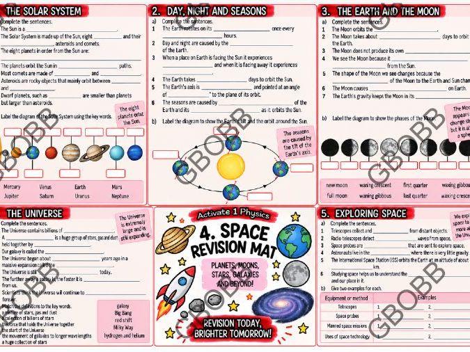 KS3 Activate 1 Physics: Space Revision Mat