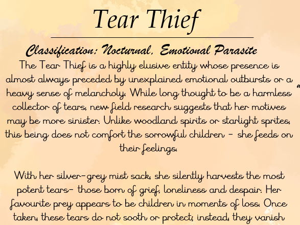 The Tear Thief 2 Week Planning