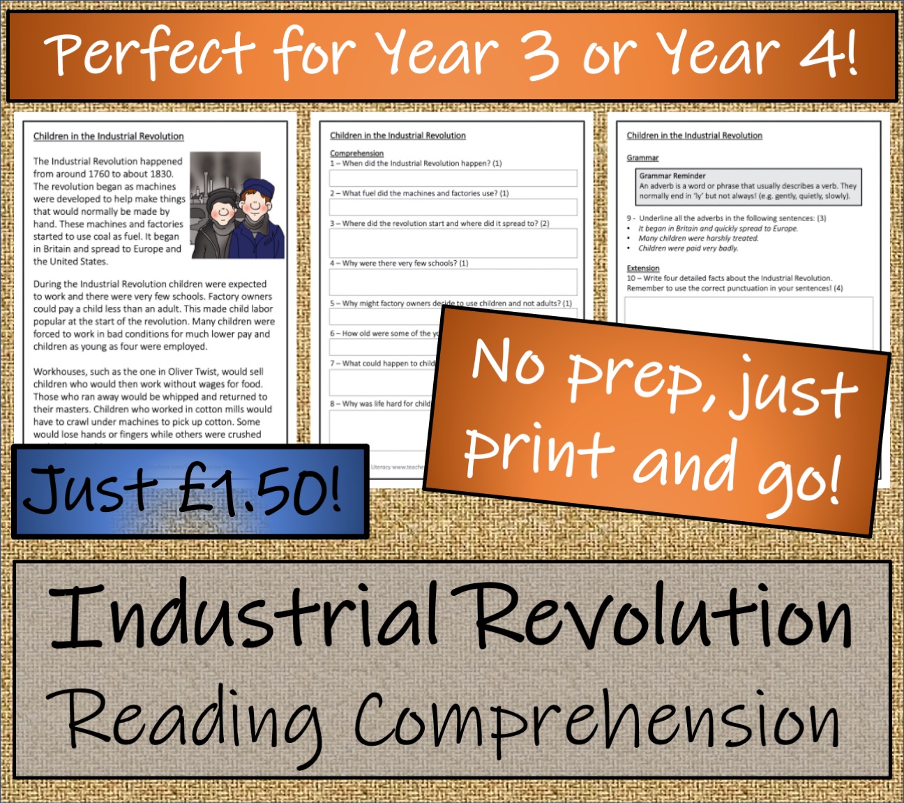 LKS2 History Children of the Industrial Revolution Reading