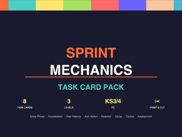 KS3/KS4 PE Sprint Mechanics Task Cards | Athletics | Differentiated Drills + Assessment