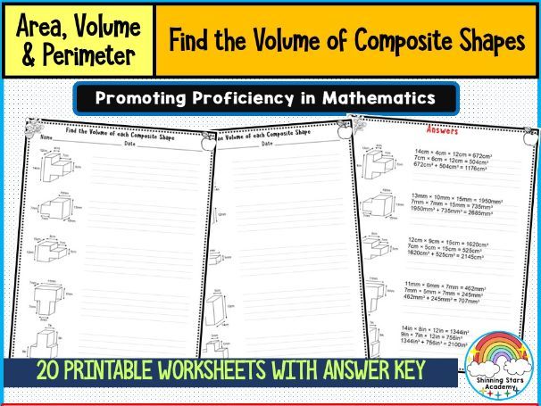 Find the Volume of Composite Shapes – Worksheets & Practice Activities