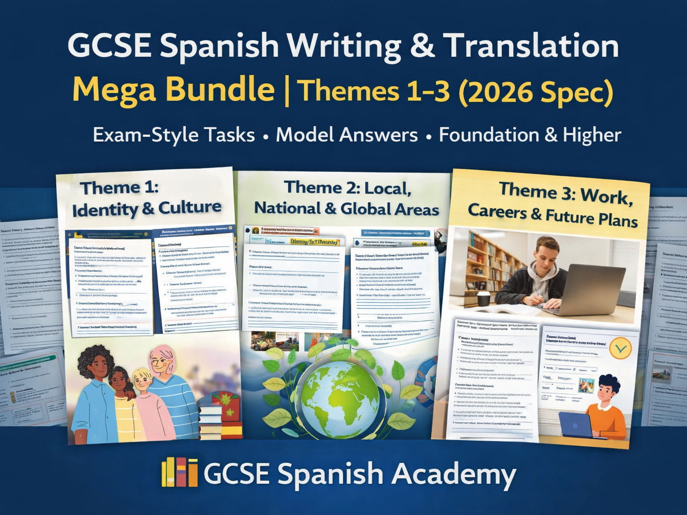 GCSE Spanish Writing & Translation Bundle | Themes 1–3 | Exam‑Style Tasks + Model Answers (2026 New Spec)