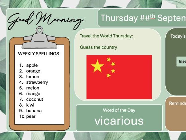 UKS2 Morning Slides, Autumn 1