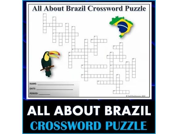 All About Brazil - Crossword Puzzle Activity Worksheet