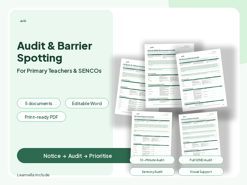 SEND Audit & Barrier Spotting Pack for Primary Teachers and SENCOs ...