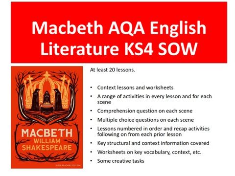Macbeth AQA English Literature KS4 SOW