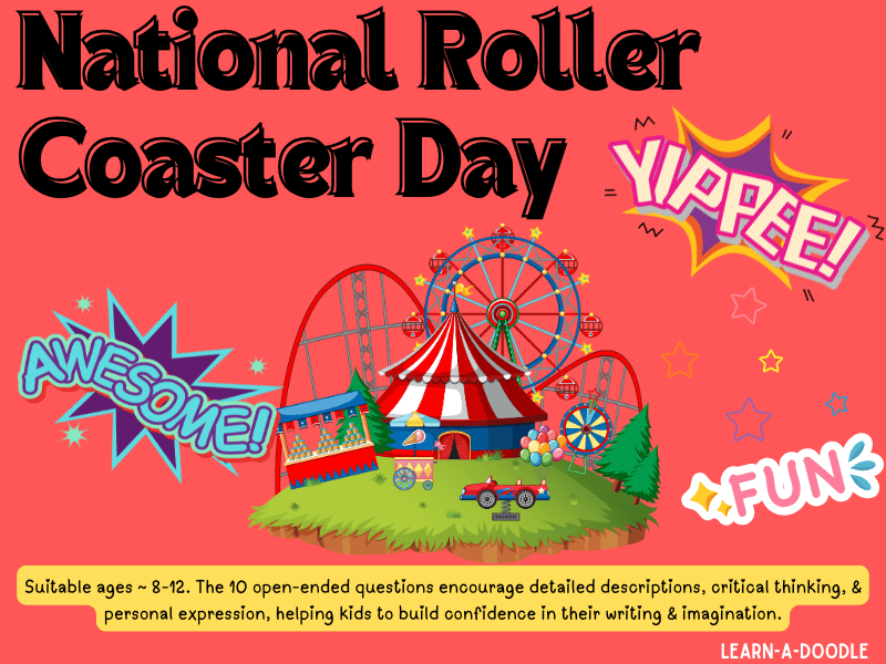 National Roller Coaster Day Questions for Kids – Design Your Ride! (August 16th)
