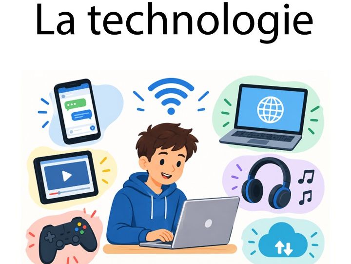 La Technologie - French Writing & Reading worksheets on technology