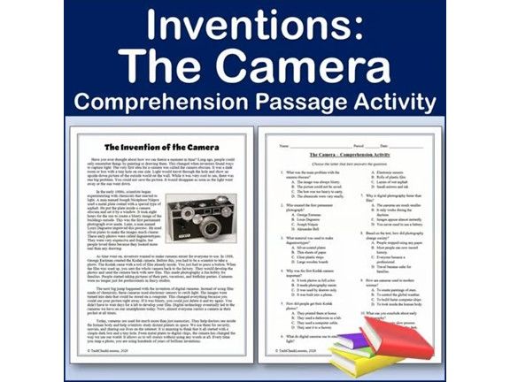 Inventions: The Camera - Reading Comp Passage & Activity | Editable