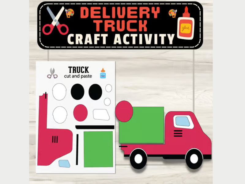 Delivery Truck Craft Cut & Paste: Transportation Back To School Activities