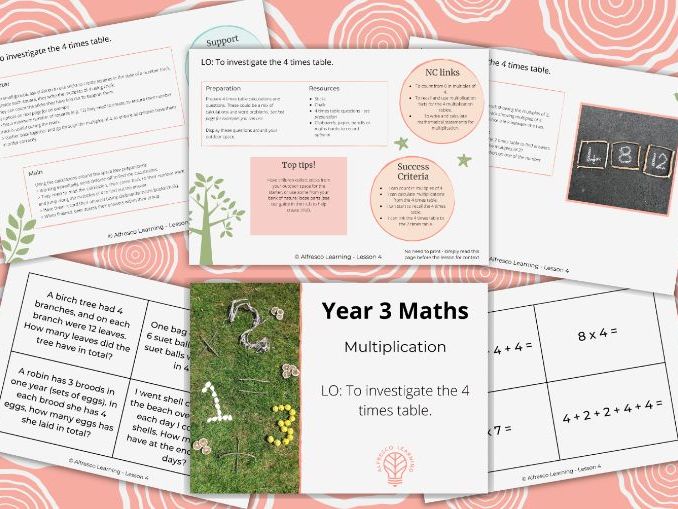 LKS2 Year 3 Outdoor Maths - Multiplication - 4 times table