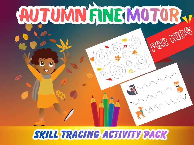 Autumn Fine Motor Skill Tracing Activity Pack
