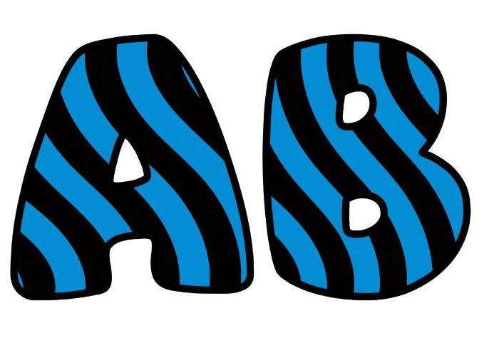 Bright Blue Stripes Black Classroom Display Lettering Set | Upper & Lowercase Letters, 0-9 and Signs