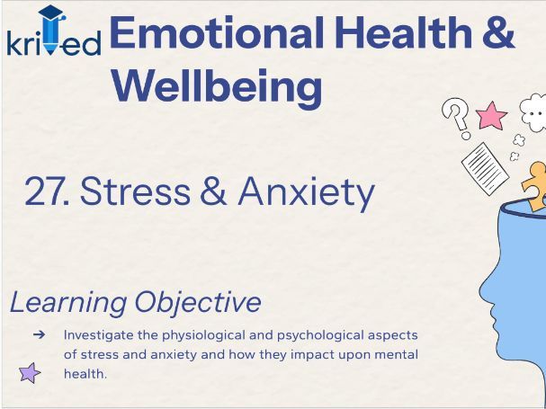 Stress & Anxiety – KS4 Year 10 PSHE Lesson on Mental Health Awareness