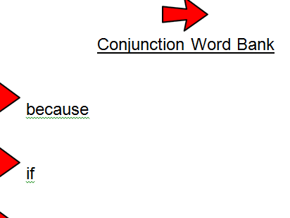 Y2 Conjunctions word bank | Teaching Resources