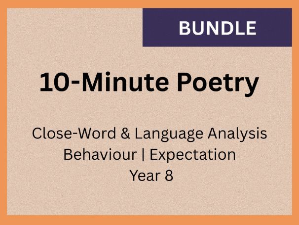 Poetry Starters: Close Word Analysis & Language Analysis | Year 8 (KS3)