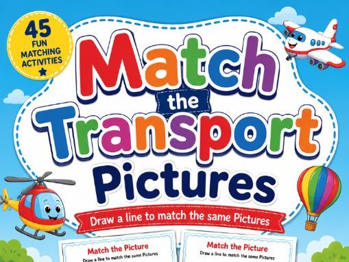 Match the Transport Pictures Worksheets 44 Printable Transportation Matching