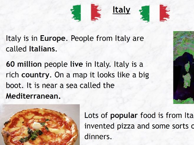 Italy Fact Page - Key Stage 1