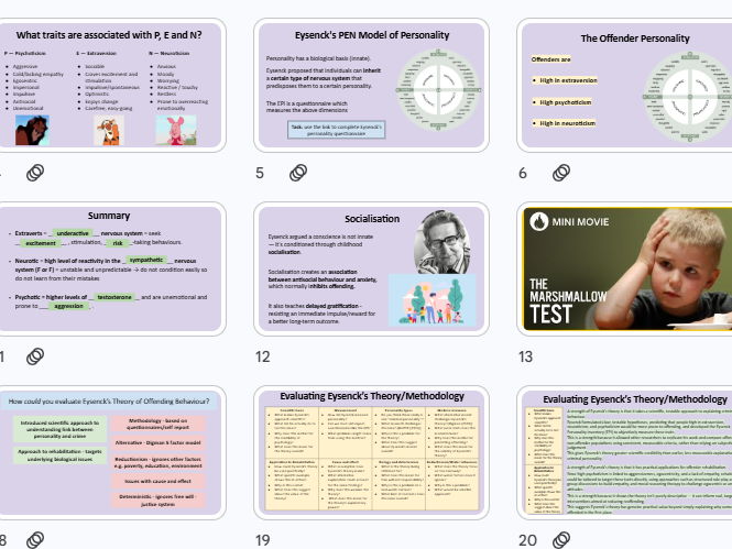 Eysenck's Criminal Personality - Forensic Psychology NEW AQA A Level Psychology 2025 Spec