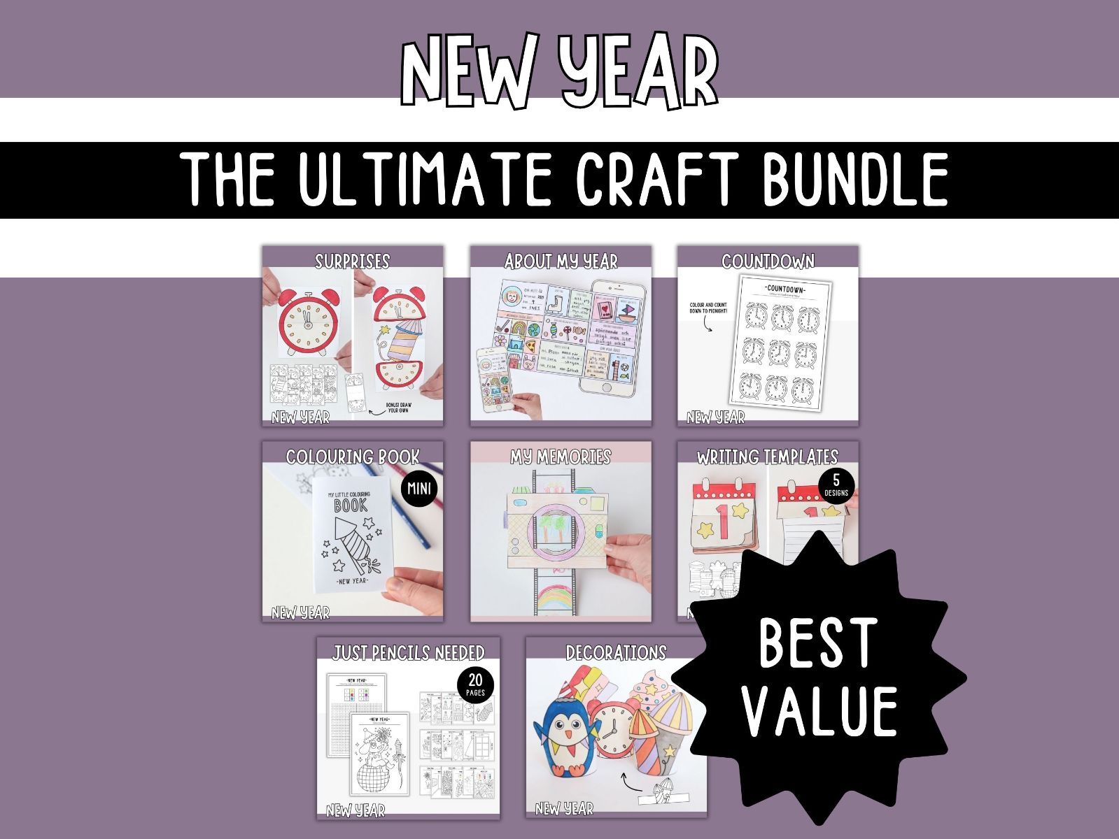 The Ultimate New Year Craft Bundle - Printables for Kids